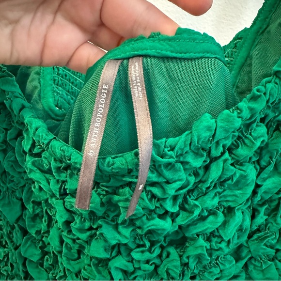 Anthropologie Square-Neck Pebble Smock Dress in Green / Size 3X - Picture 4 of 5
